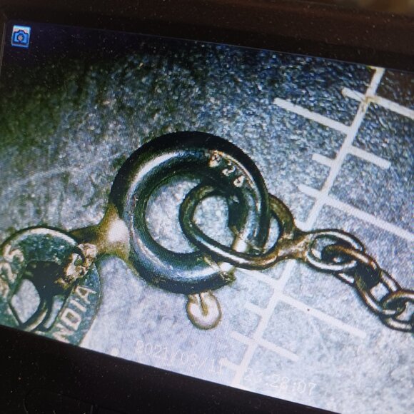 Sterling Silver and Garnet Dangle Necklace - Picture 9 of 9